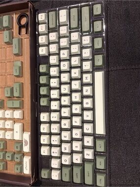 Two-Tone Sage & Cream Mechanical Keycap Set